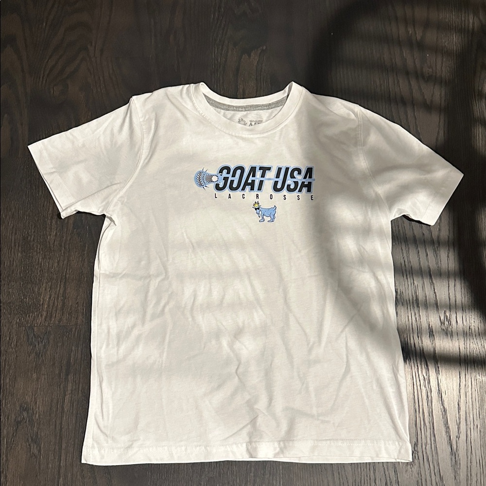 NWOT GOAT USA YXL Lacrosse White T-Shirt